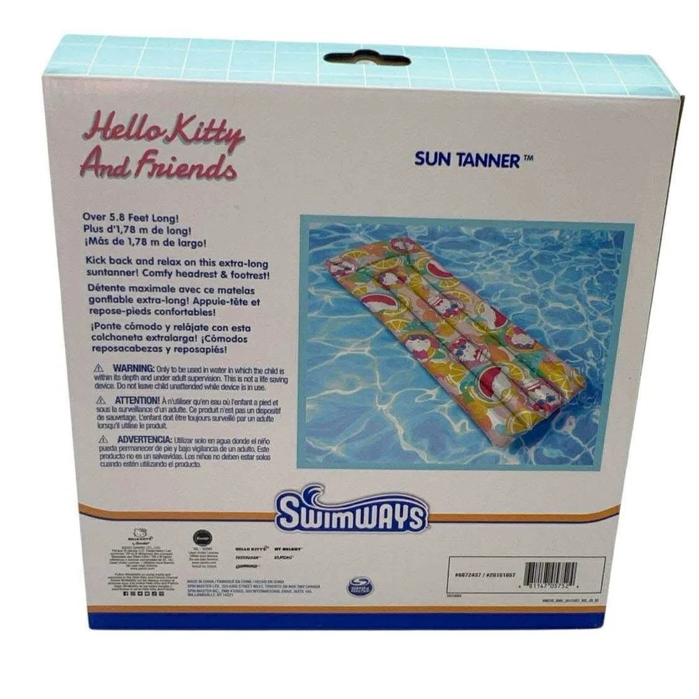 SwimWays Hello Kitty Suntanner Pool Float,‎ Over 5.8 Feet Long, NEW